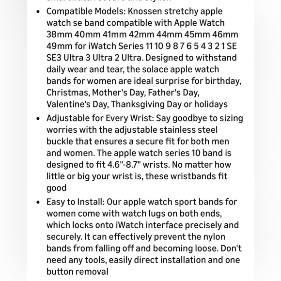 Set of 8 iWatch Adjustable Nylon Watch Bands - NWOT - Picture 5 of 7